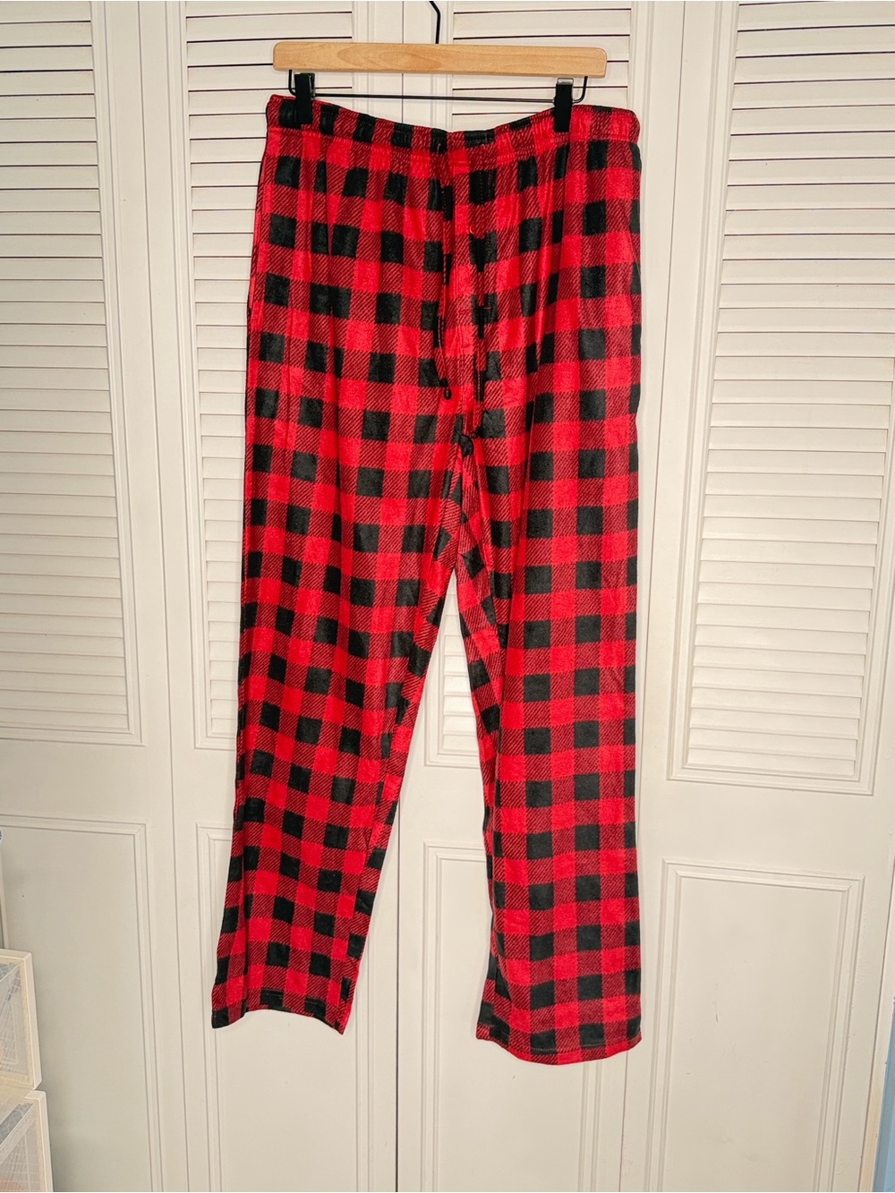 Beverly Hills Polo Club Red and Black Plaid Loungewear Pants